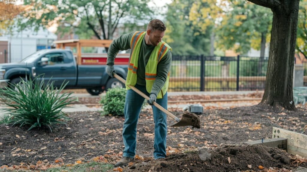 How to start a bookkeeping business - owner working in a flower bed