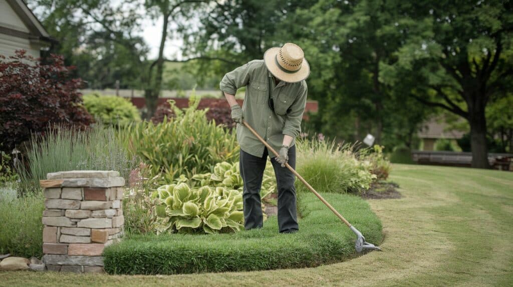 Landscape company business owner working